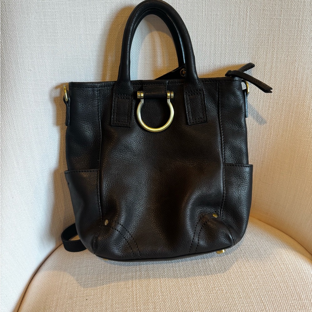 Sapahn Mini Chloe Elegant Black Leather Tote Bag